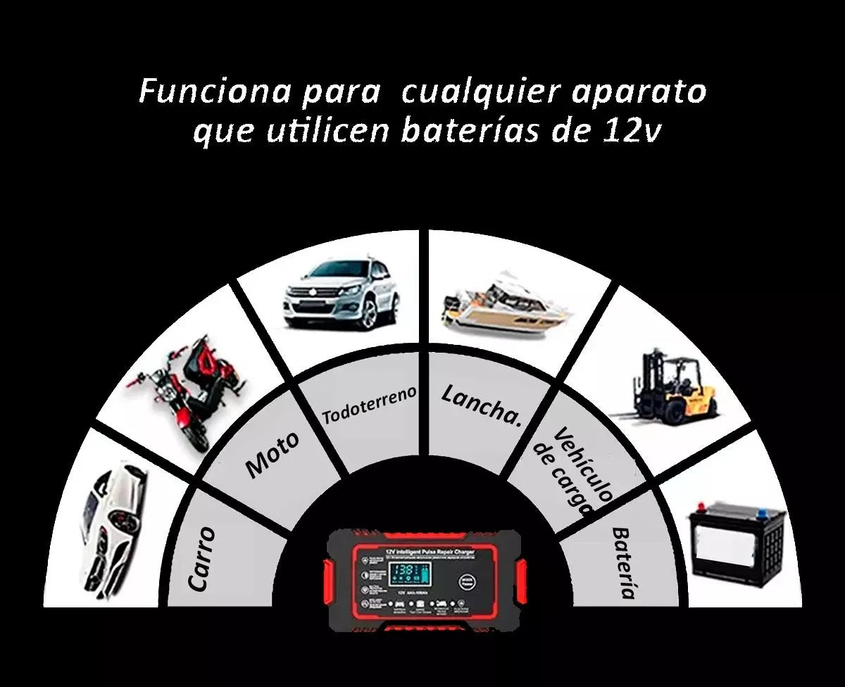 Cargador de Batería 12V para Carro y Moto